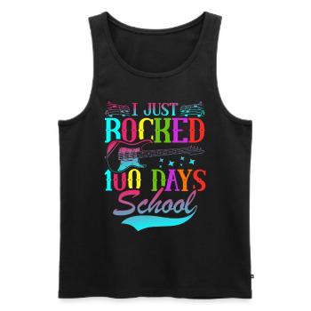I Just Rocked 100 Tage Schule Gitarrist Gitarre - Männer Premium Bio Tank Top - Schwarz - Vorne - Michal (187cm)