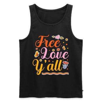 Free Love Y'all Valentinstag Feier Für Paare - Männer Premium Bio Tank Top - Schwarz - Vorne - Michal (187cm)