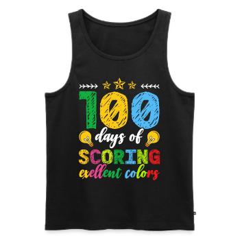 100 Tage Lang Excellent Colors Outstanding School - Männer Premium Bio Tank Top - Schwarz - Vorne - AI Model Male 178 light (178cm)
