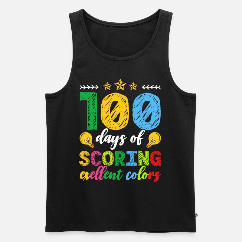 100 dni Excellent Colors Outstanding School - Ekologiczny tank top męski Premium - czarny
