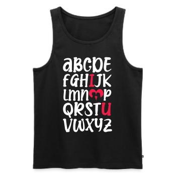 Alphabet de l’amour romantique Saint-Valentin - Débardeur bio Premium Homme - noir - Devant - Michal (187cm)