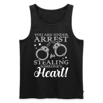 Sie Sind Verhaftet Wegen Diebstahls Der - Männer Premium Bio Tank Top - Schwarz - Vorne - Michal (187cm)