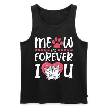 Meow And Forever I Heart You Valentine's Day - Men's Premium Organic Tank Top - black - Front - AI Model Male 178 light (178cm)
