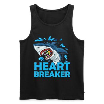 Herzensbrecher Hai Anti-valentinstag Solo-feier - Männer Premium Bio Tank Top - Schwarz - Vorne - Michal (187cm)