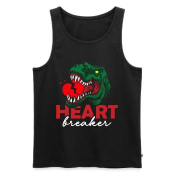 Anti-valentinstag Single Herzensbrecher T-rex - Männer Premium Bio Tank Top - Schwarz - Vorne - Michal (187cm)
