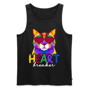 Anti-Saint-Valentin célibataire Heartbreaker - Débardeur bio Premium Homme - noir - Devant - Michal (187cm)
