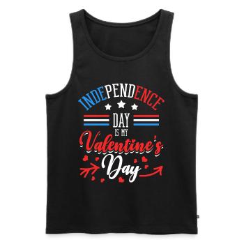 Independence Day Ist Mein Valentinstag Lover - Männer Premium Bio Tank Top - Schwarz - Vorne - Michal (187cm)