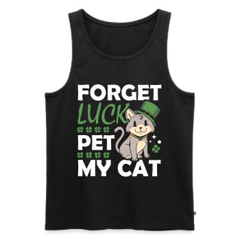Oubliez le bonheur Pet My Cat Animal St. Patrick’s - Débardeur bio Premium Homme - noir - Devant - AI Model Male 178 light (178cm)