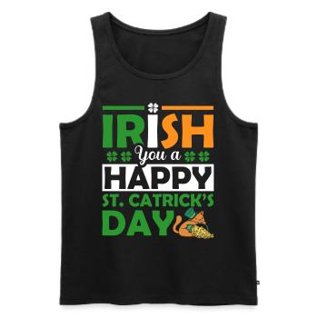 Irlandais Vous Un animal de vacances joyeux de la Saint-Patrick - Débardeur bio Premium Homme - noir - Devant - AI Model Male 178 light (178cm)