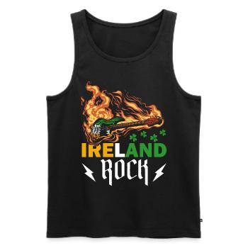 Irlande Musique Rock Guitare Saint Patrick Musicien - Débardeur bio Premium Homme - noir - Devant - AI Model Male 178 light (178cm)