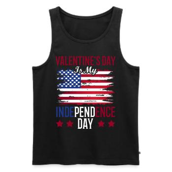 Valentine's Day is my Independence Day - Men's Premium Organic Tank Top - black - Front - AI Model Male 178 light (178cm)