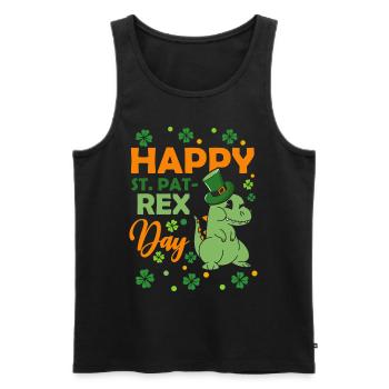 Bonne Saint-Pat Rex Dinosaures Saint-Patrick - Débardeur bio Premium Homme - noir - Devant - Michal (187cm)