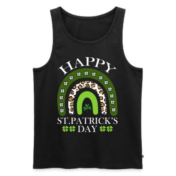 Happy St. Patrick's Day Vibes Clover - Men's Premium Organic Tank Top - black - Front - Michal (187cm)