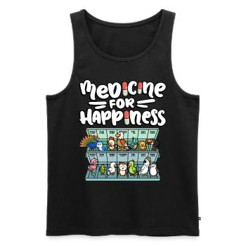 Medicine for Happiness Cute Wildlife - Men's Premium Organic Tank Top - black - Front - Michal (187cm)