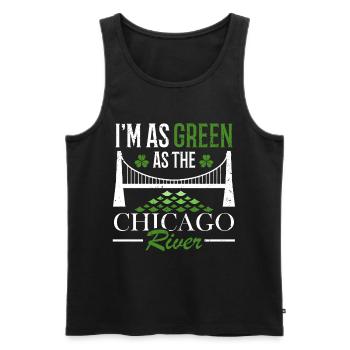 Je suis aussi vert que la Chicago River St. - Débardeur bio Premium Homme - noir - Devant - AI Model Male 178 light (178cm)