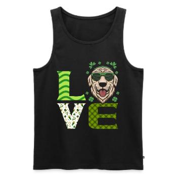 Love Cute Dog Animal Rights St. Patrick’s - Débardeur bio Premium Homme - noir - Devant - AI Model Male 178 light (178cm)