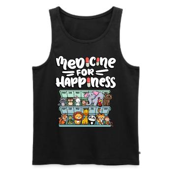 Medicine for Happiness Cute Zoo - Men's Premium Organic Tank Top - black - Front - Michal (187cm)