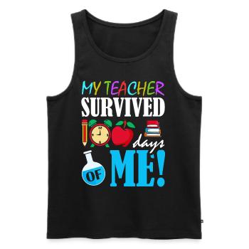 Mein Lehrer Hat 100 Tage Überlebt 100. Schultag - Männer Premium Bio Tank Top - Schwarz - Vorne - Michal (187cm)