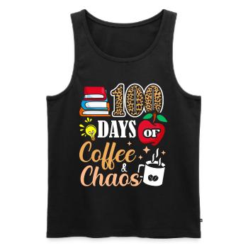 100 jours de café et de chaos Devoirs des manuels scolaires - Débardeur bio Premium Homme - noir - Devant - Michal (187cm)