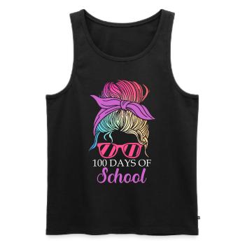 100 days school Feminist-educated teacher - Men's Premium Organic Tank Top - black - Front - Michal (187cm)