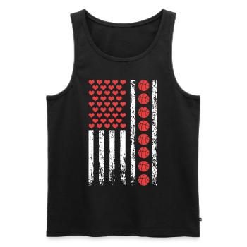 Amerikanischer Sport Basketball Flagge Athletisch - Männer Premium Bio Tank Top - Schwarz - Vorne - Michal (187cm)