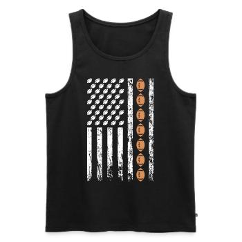Sports américains Rugby Flag Football Athletic - Débardeur bio Premium Homme - noir - Devant - AI Model Male 178 light (178cm)