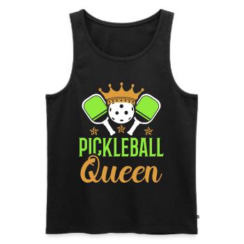 Pickleball Queen Paddle Sports Game Player - Men's Premium Organic Tank Top - black - Front - Michal (187cm)