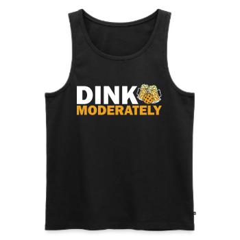 Dink Moderate Pickleball Paddle Sports Game Player - Men's Premium Organic Tank Top - black - Front - AI Model Male 178 light (178cm)