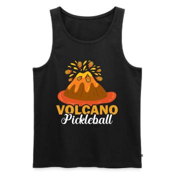 Volcano Pickleball Lava Paddle Sports Game - Men's Premium Organic Tank Top - black - Front - Michal (187cm)
