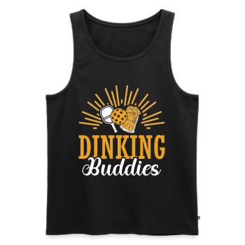 Dinking Buddies Pickleball Paddle Sports Game - Men's Premium Organic Tank Top - black - Front - AI Model Male 178 light (178cm)