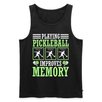 Le jeu de pickleball améliore la mémoire - Débardeur bio Premium Homme - noir - Devant - Michal (187cm)