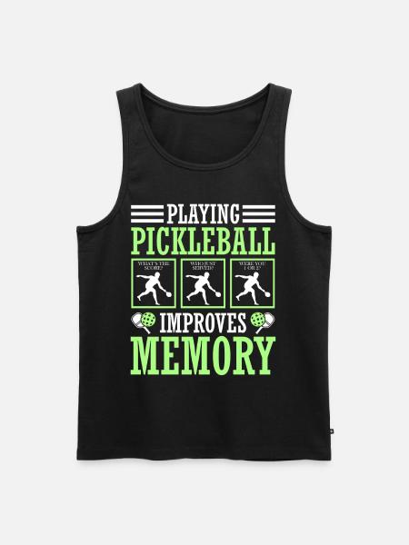 Pickleball play improves memory - Men's Premium Organic Tank Top - black