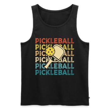 Pickleball Paddle Sports Ballspiel Spieler - Männer Premium Bio Tank Top - Schwarz - Vorne - Michal (187cm)