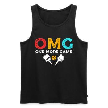 Omg One More Game Paddle Sports Pickleball - Men's Premium Organic Tank Top - black - Front - AI Model Male 178 light (178cm)
