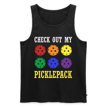 Vérifiez mon picklepack Pickleball - Débardeur bio Premium Homme - noir - Devant - Michal (187cm)