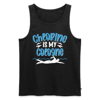Chlorine Is My Cologne Swimming Sport Pool - Men's Premium Organic Tank Top - black - Front - Michal (187cm)
