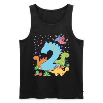 Herd of cute dinosaurs 2nd birthday 2 - Men's Premium Organic Tank Top - black - Front - Michal (187cm)
