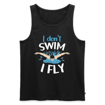I don't swim, I fly, butterfly, - Men's Premium Organic Tank Top - black - Front - AI Model Male 178 light (178cm)
