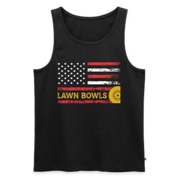 Lawn Balls American Precision Sports - Men's Premium Organic Tank Top - black - Front - Michal (187cm)