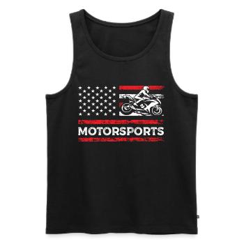 Motorsport American Flag Racing Sport - Men's Premium Organic Tank Top - black - Front - Michal (187cm)