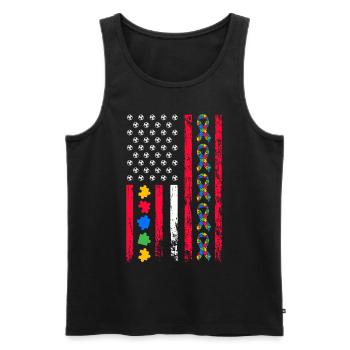 Autism Awareness Month American Sports - Men's Premium Organic Tank Top - black - Front - Michal (187cm)