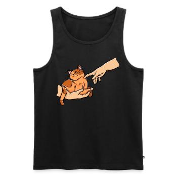 Fresco-katzenbesitzer, Der Sein Haustier Hält - Männer Premium Bio Tank Top - Schwarz - Vorne - Michal (187cm)