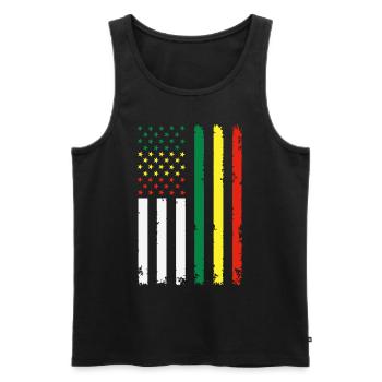 American Juneteenth Independence Flag - Men's Premium Organic Tank Top - black - Front - Michal (187cm)