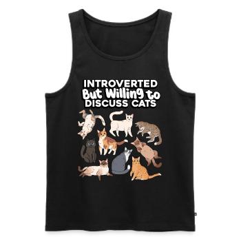 Chats introvertis, mais discutables - Débardeur bio Premium Homme - noir - Devant - Michal (187cm)