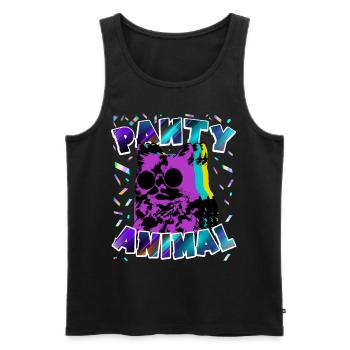 Pawty Animal Creepy Katze Spielzeug Geburtstag - Männer Premium Bio Tank Top - Schwarz - Vorne - Michal (187cm)