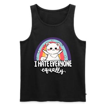 Ich Hasse Jeden Gleich Niedlich Katze Menschen - Männer Premium Bio Tank Top - Schwarz - Vorne - Michal (187cm)
