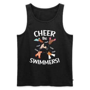 The swimmers cheer hands clap pool sports - Men's Premium Organic Tank Top - black - Front - AI Model Male 178 light (178cm)