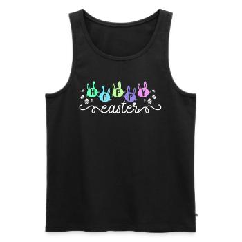 Frohe Ostern Kaninchen Ei Dekor Christlichen - Männer Premium Bio Tank Top - Schwarz - Vorne - Michal (187cm)
