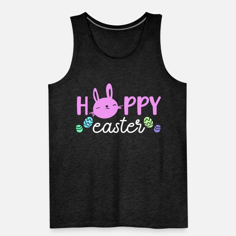 Hoppy Easter Egg Decor Christian Rabbit Holiday Men's Premium Organic Tank Top