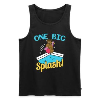 One Big Splash Pool Diving Swimming Sports - Men's Premium Organic Tank Top - black - Front - Michal (187cm)